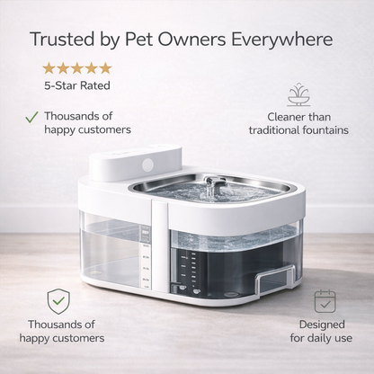 Petvra™ - The Filterless Self-Refill Fountain